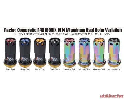 Project Kics R40 iCONIX M14x1.5 Gold Aluminum Cap 20 Piece Set - CIA4A