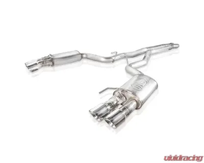 Stainless Works 3" Redline Series Catback X-Pipe w/ Active Valves & Quad Tips Ford Mustang GT 2018+ - M18CBXFCV