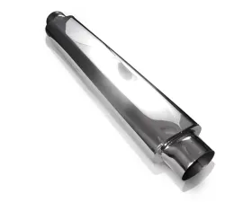 Stainless Works Smooth Oval Muffler - 24in Long 2in ID Inlets Both Ends