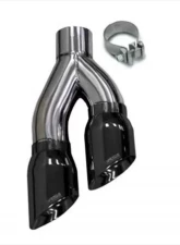 CORSA Performance Twin 4.0" Side Swept Black PVD Pro-Series Tip Kit (Clamp Included)                                     - 14031BLK - Image 2
