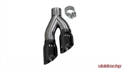 CORSA Performance Twin 4.0" Side Swept Black PVD Pro-Series Tip Kit (Clamp Included) - 14031BLK