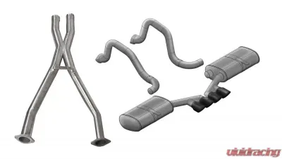 CORSA Performance 2.5" Catback Exhaust Dual Rear Exit w/Tigershark 3.5" Black PVD Pro-Series Tips Chevrolet Corvette C5 1997-2004 - 14139CBBLK