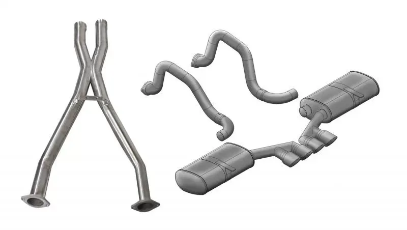 CORSA Performance 2.5" Catback Exhaust Dual Rear Exit w/Tigershark 3.5" Polished Pro-Series Tips Chevrolet Corvette C5 1997-2004 - 14139CB