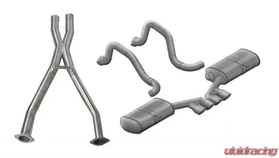 CORSA Performance 2.5" Catback Exhaust Dual Rear Exit w/Tigershark 3.5" Polished Pro-Series Tips Chevrolet Corvette C5 1997-2004 - 14139CB