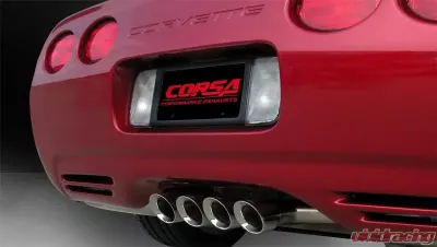 CORSA Performance 2.5" Catback Exhaust Dual Rear Exit w/Tigershark 3.5" Polished Pro-Series Tips Chevrolet Corvette C5 1997-2004 - 14139CB