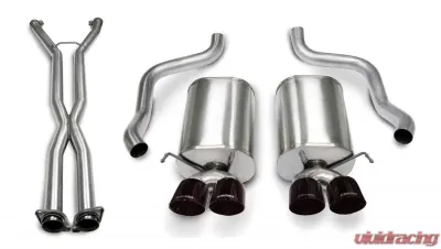 CORSA Performance 2.5" Catback Exhaust Dual Rear Exit w/Twin 3.5" Black PVD Pro-Series Tips Chevrolet Corvette C6 2006-2008 - 14169CB6BLK
