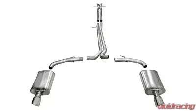 CORSA Performance 2.5" Catback Exhaust Dual Rear Exit w/Single 4.0" Polished Pro-Series Tips Ford Taurus SHO 2010-2017 - 14315