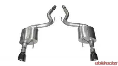 Corsa Performance 3.0" Axleback Exhaust Dual Rear Exit with Single 4.5" Black PVD Pro-Series Tips Ford Mustang GT Fastback 2015-2022 - 14326BLK