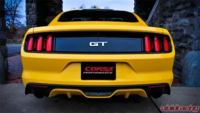 Corsa Performance 3.0" Axleback Exhaust Dual Rear Exit with Single 4.5" Black PVD Pro-Series Tips Ford Mustang GT Fastback 2015-2022 - 14326BLK