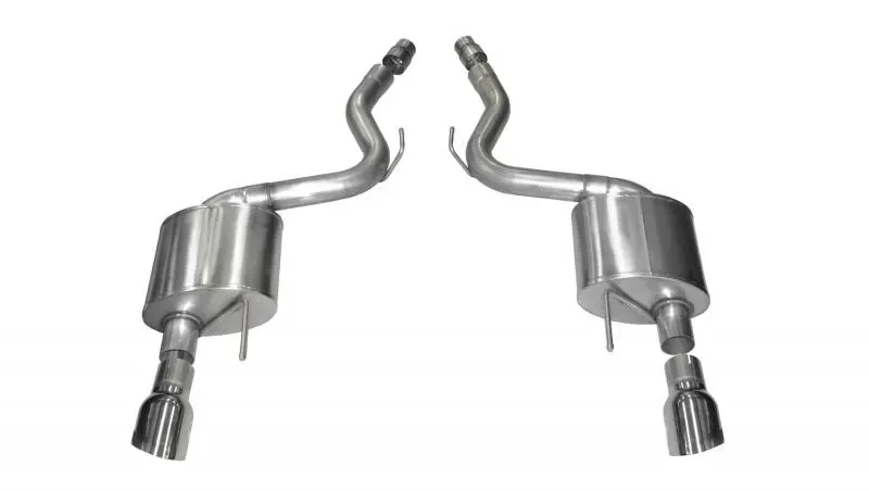 Corsa Performance 3.0" Axleback Exhaust Dual Rear Exit with Single 4.0" Polished Pro-Series Tips Ford Mustang GT Fastback 2015-2022 - 14326