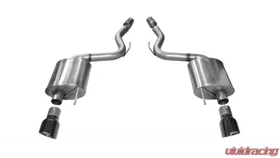 Corsa Performance 3.0" Axleback Exhaust Dual Rear Exit with Single 4.5" Black PVD Pro-Series Tips Ford Mustang GT Fastback 2015-2022 - 14329BLK