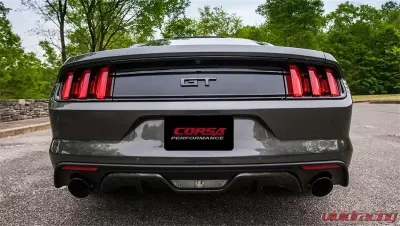 Corsa Performance 3.0" Axleback Exhaust Dual Rear Exit with Single 4.5" Black PVD Pro-Series Tips Ford Mustang GT Fastback 2015-2022 - 14329BLK