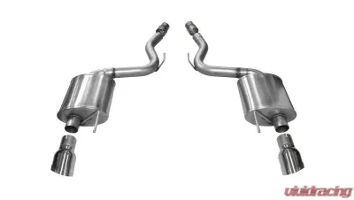 Corsa Performance 3.0" Axleback Exhaust Dual Rear Exit with Single 4.0" Polished Pro-Series Tips Ford Mustang GT Fastback 2015-2022 - 14329