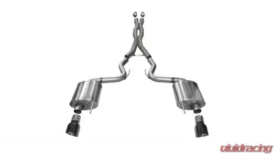 Corsa Performance 3.0" Catback Exhaust Dual Rear Exit w/Single 4.5" Black PVD Pro-Series Tips Ford Mustang GT Fastback 2015-2022 - 14332BLK