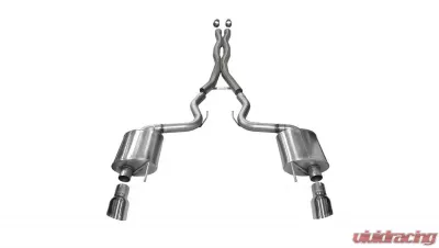 Corsa Performance 3.0" Catback Exhaust Dual Rear Exit w/Single 4.5" Polished Pro-Series Tips Ford Mustang GT Fastback 2015-2022 - 14332