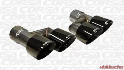 Corsa Performance Twin 4.0" Black PVD Pro-Series Tip Kit Ford Mustang 2015-2022 - 14333BLK