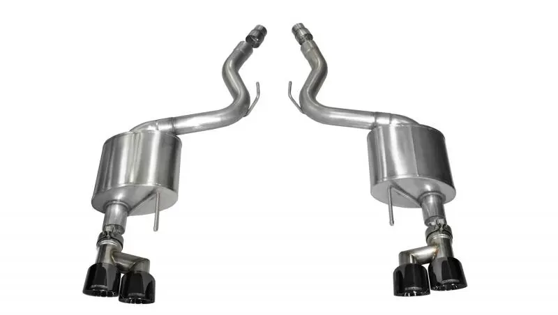 Corsa Performance 3.0" Axleback Exhaust Dual Rear Exit with Twin 4.0" Black PVD Pro-Series Tips Ford Mustang GT Fastback 2015-2022 - 14334BLK