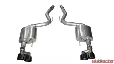 Corsa Performance 3.0" Axleback Exhaust Dual Rear Exit with Twin 4.0" Black PVD Pro-Series Tips Ford Mustang GT Fastback 2015-2022 - 14334BLK
