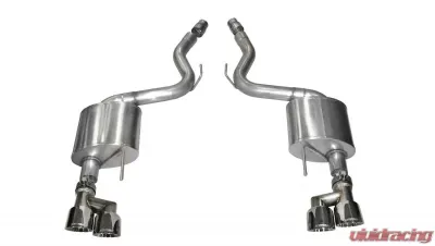 Corsa Performance 3.0" Axleback Exhaust Dual Rear Exit with Twin 4.0" Polished Pro-Series Tips Ford Mustang GT Fastback 2015-2022 - 14334