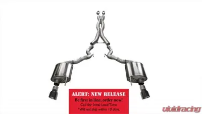 Corsa Performance 3.0" Catback Exhaust Dual Rear Exit w/Single 4.5" Black PVD Pro-Series Tips Ford Mustang GT Convertible 2015-2022 - 14342BLK