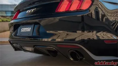 Corsa Performance 3.0" Catback Exhaust Dual Rear Exit w/Single 4.5" Black PVD Pro-Series Tips Ford Mustang GT Convertible 2015-2022 - 14342BLK