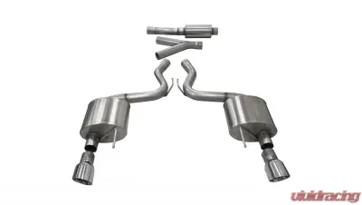 CORSA Performance 3.0" Catback Exhaust Dual Rear Exit w/Single 4.5" Polished Pro-Series Tips Ford Mustang EcoBoost Fastback 2015-2022 - 14343