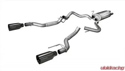 CORSA Performance 3.0" Catback Exhaust Dual Rear Exit w/Single 5.0" Black PVD Straight Cut Tips Ford Raptor 2017-2025 - 14397GNM