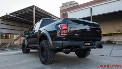 CORSA Performance 3.0" Catback Exhaust Dual Rear Exit w/Single 5.0" Black PVD Straight Cut Tips Ford Raptor 2017-2025 - 14397GNM