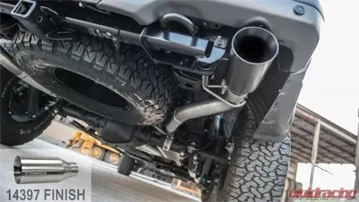 CORSA Performance 3.0" Catback Exhaust Dual Rear Exit w/Single 5.0" Satin Polished Straight Cut Tips Ford Raptor Super Cab | Super Crew 2017-2025 - 14397