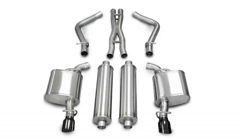 CORSA Performance 2.5" Catback Exhaust Dual Rear Exit w/Single 3.5" Black PVD Pro-Series Tips Chrysler 300 | Dodge Charger/Magnum R/T No Hitch 2005-2010 - 14439BLK