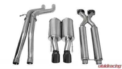 CORSA Performance 2.5" Catback Exhaust Dual Center Rear Exit w/Single 4.0" Black PVD Pro-Series Tips Jeep Grand Cherokee SRT-8 2006-2010 - 14451BLK
