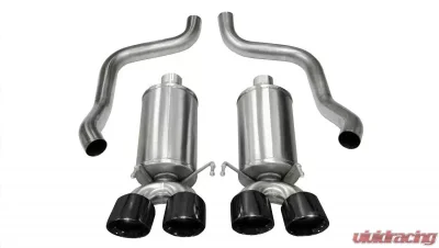 CORSA Performance 2.5" Axleback Exhaust Dual Rear Exit with Twin 3.5" Black PVD Pro-Series Tips Chevrolet Corvette C6 2005-2008 - 14469BLK