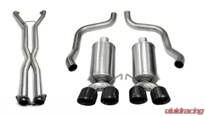 CORSA Performance 2.5" Catback Exhaust Dual Rear Exit w/Twin 3.5" Black PVD Pro-Series Tips Chevrolet Corvette C6 2005-2008 - 14469CB4BLK