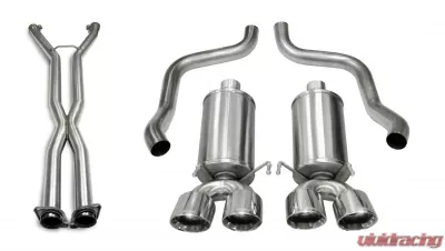 CORSA Performance 2.5" Catback Exhaust Dual Rear Exit w/Twin 3.5" Polished Pro-Series Tips Chevrolet Corvette C6 2005-2008 - 14469CB4