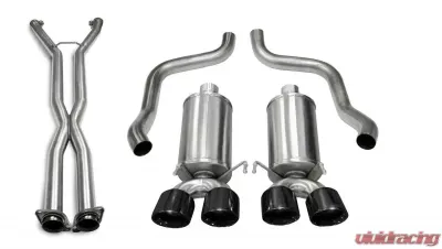 CORSA Performance 2.5" Catback Exhaust Dual Rear Exit w/Twin 3.5" Black PVD Pro-Series Tips Chevrolet Corvette C6 2006-2008 - 14469CB6BLK