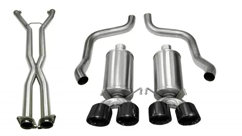 CORSA Performance 2.5" Catback Exhaust Dual Rear Exit w/Twin 3.5" Black PVD Pro-Series Tips Chevrolet Corvette C6 2009-2013 - 14470CBBLK