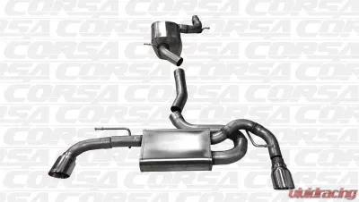 CORSA Performance 3.0" Catback Exhaust Dual Rear Exit w/Single 4.0" Polished Pro-Series Tips Volkswagen Golf GTI Mk6 2010-2014 - 14491