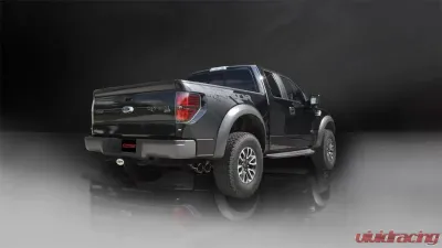 CORSA Performance 3.0" Catback Exhaust + Res Delete Single Side Exit w/Twin 4.0" Black PVD Pro-Series Tips Ford Raptor Super Cab 2011-2014 - 14759BLK