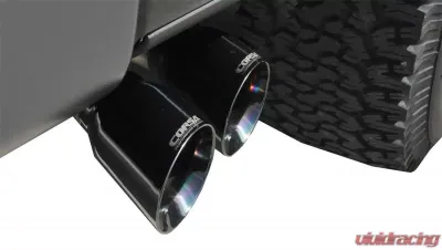 CORSA Performance 3.0" Catback Exhaust + Res Delete Single Side Exit w/Twin 4.0" Black PVD Pro-Series Tips Ford Raptor Super Cab 2011-2014 - 14759BLK