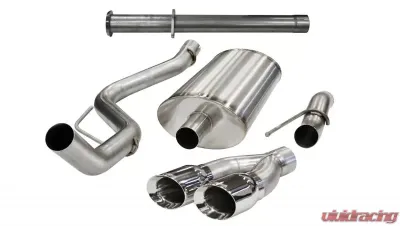 CORSA Performance 3.0" Catback Exhaust + Res Delete Single Side Exit w/Twin 4.0" Polished Pro-Series Tips Ford Raptor Super Cab 2011-2014 - 14759