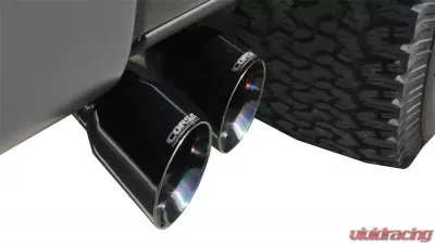 CORSA Performance 3.0" Catback Exhaust + Res Delete Single Side Exit w/Twin 4.0" Black PVD Pro-Series Tips Ford Raptor Super Crew 2011-2014 - 14760BLK
