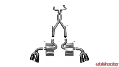 Corsa Performance 3.0" Catback Exhaust Dual Rear Exit w/Twin 4.0" Black PVD Pro-Series Tips Chevrolet Camaro 2016-2020 - 14770BLK