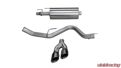 CORSA Performance 3.0" Catback Exhaust Single Side Exit w/Twin 4.0" Black PVD Pro-Series Tips Ford F-150 EcoBoost 2015-2022 - 14836BLK
