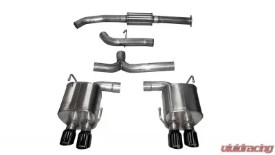 CORSA Performance 3.0" Catback Exhaust Dual Rear Exit w/Twin 3.5" Black PVD Pro-Series Tips Subaru WRX | STI 2015-2021 - 14857BLK