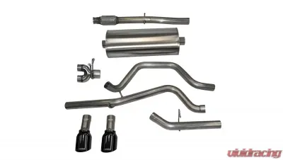 CORSA Performance 3.0" Catback Exhaust Dual Rear Exit w/Single 4.0" Black PVD Pro-Series Tips Chevrolet Silverado 1500 | GMC Sierra 1500 2014-2019 - 14870BLK