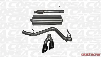 CORSA Performance 3.0" Catback Exhaust Single Side Exit w/Twin 4.0" Black PVD Pro-Series Tips Chevrolet Silverado 1500 | GMC Sierra 1500 2014-2019 - 14872BLK