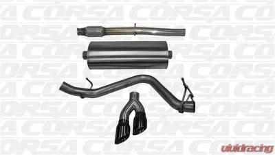 CORSA Performance 3.0" Catback Exhaust Single Side Exit w/Twin 4.0" Black PVD Pro-Series Tips Chevrolet Silverado 1500 | GMC Sierra 1500 2014-2019 - 14874BLK