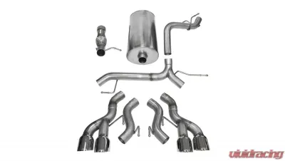 CORSA Performance 3.0" Catback Exhaust Dual Rear Exit w/Twin 4.5" Polished Pro-Series Tips Cadillac Escalade DUB ESV 2012-2014 - 14887