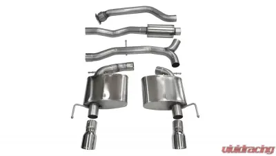 CORSA Performance 3.0" Catback Exhaust Dual Rear Exit w/Single 4.0" Polished Pro-Series Tips Cadillac ATS 2013-2019 - 14888