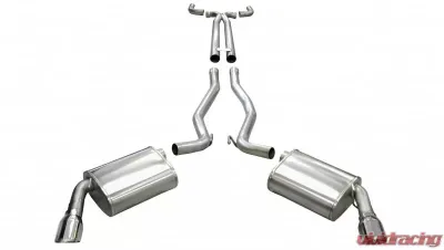 CORSA Performance 2.5" Catback Exhaust Dual Rear Exit w/Single 4.0" Polished Pro-Series Tips Chevrolet Camaro SS Coupe/Convertible without GFX 2010-2015 - 14951